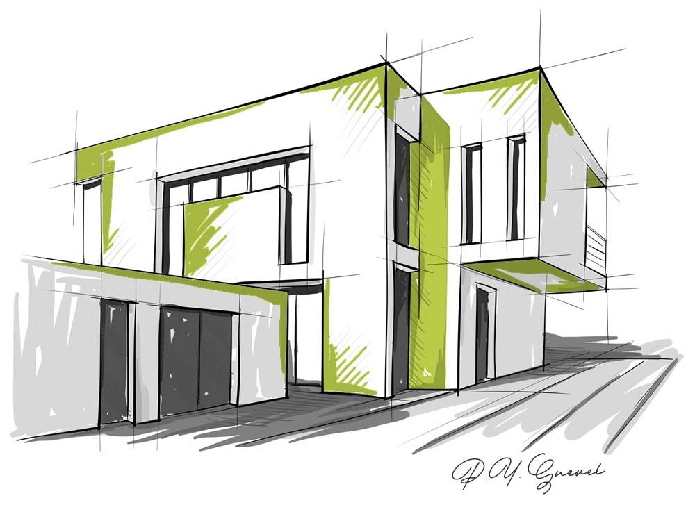 modern architecture architectural drawing sketch